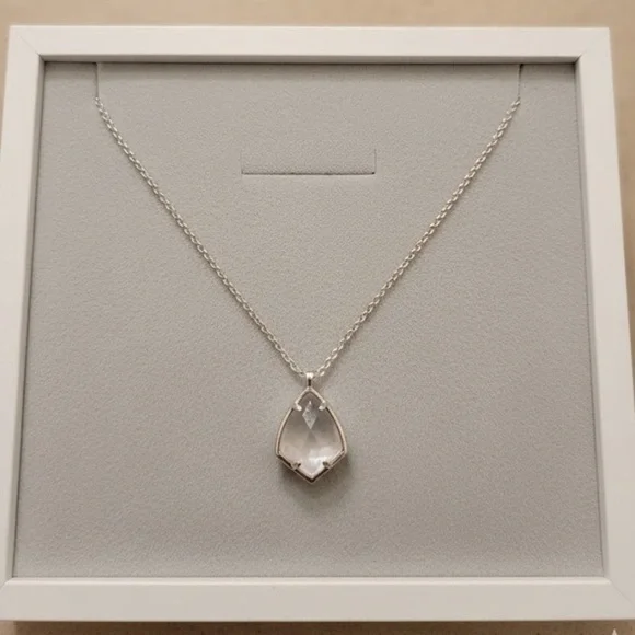 Kendra Scott Cory Pendant Necklace in Silver & Ivory Mother of Pearl - Picture 1 of 3